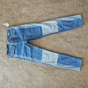 Mavi Adriana Ankle Mid-Rise Super Skinny patchwork Denim Jean size 27